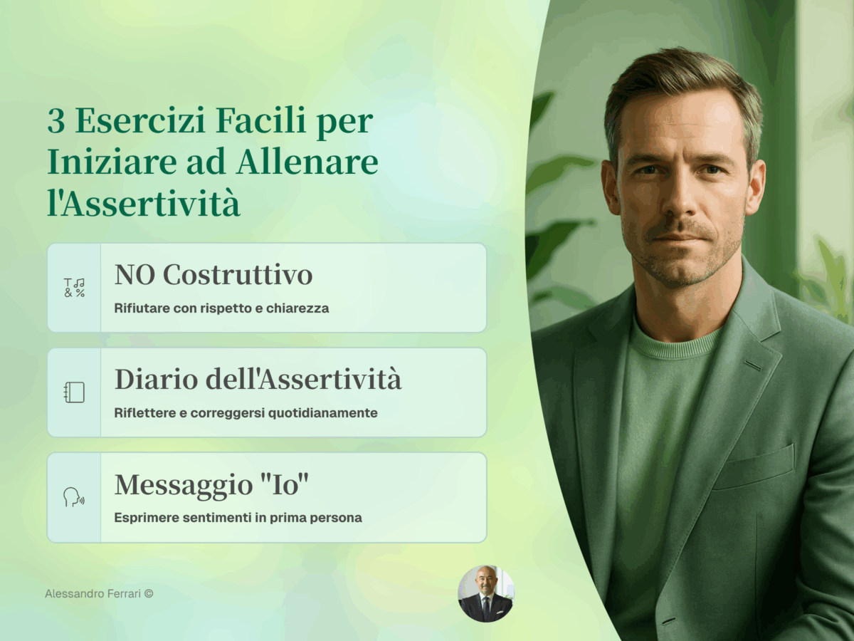 Esercizi assertività: 3 esempi pratici per iniziare ad allenare la comunicazione – NO costruttivo, diario assertivo, messaggio Io
