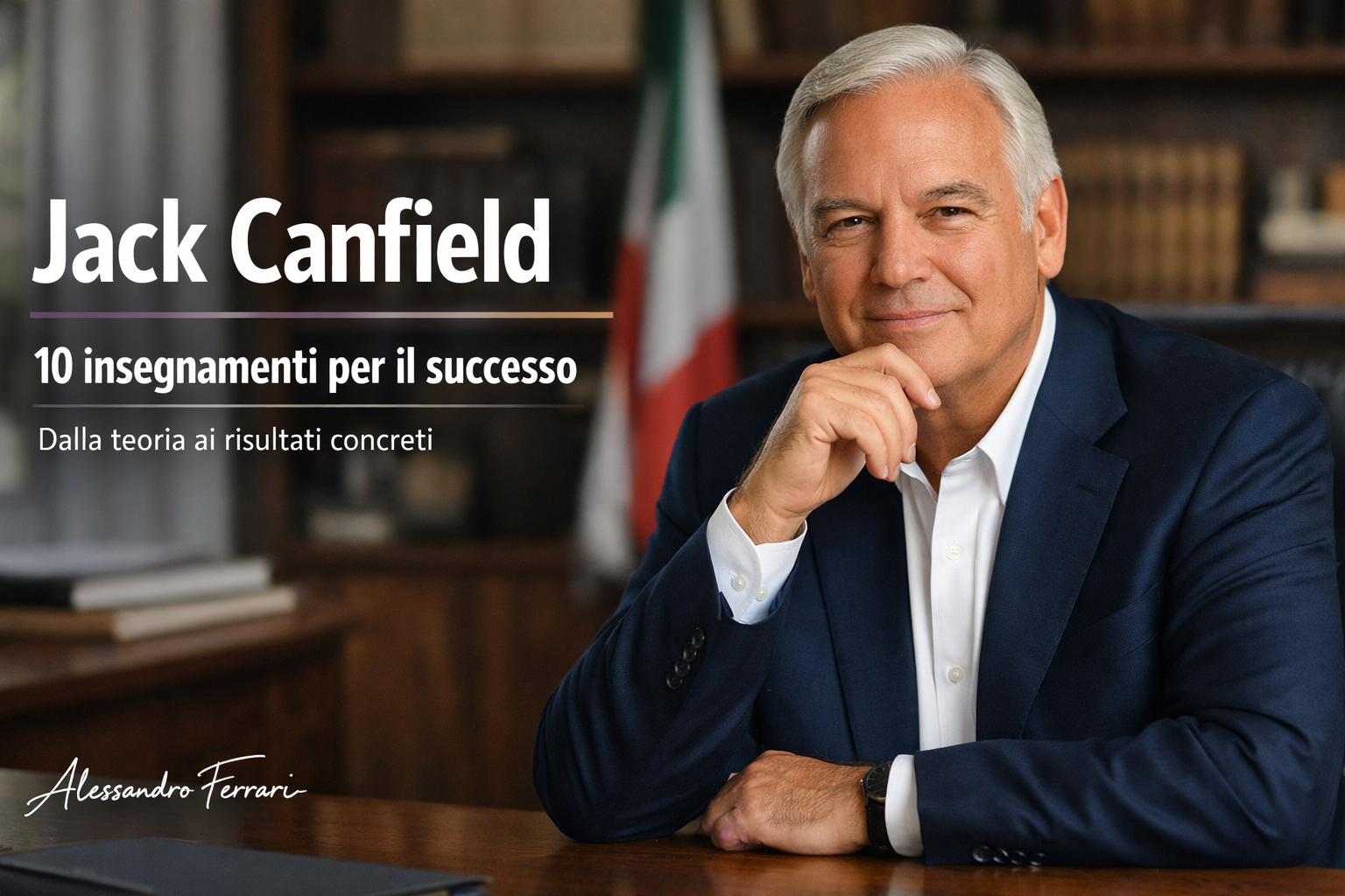 Jack Canfield cover articolo sui 10 insegnamenti per il successo nella crescita personale e nel business.