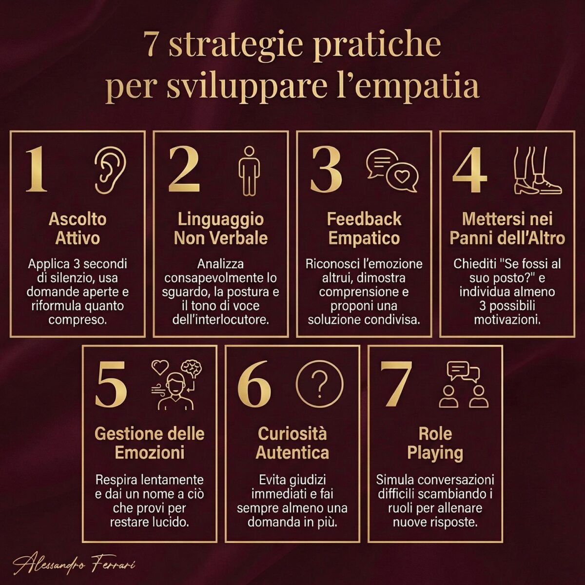 Empatia: cos’è, significato in psicologia e come svilupparla 3 Infografica sui benefici dell’empatia nel lavoro e nelle relazioni con focus su leadership, teamwork e customer care