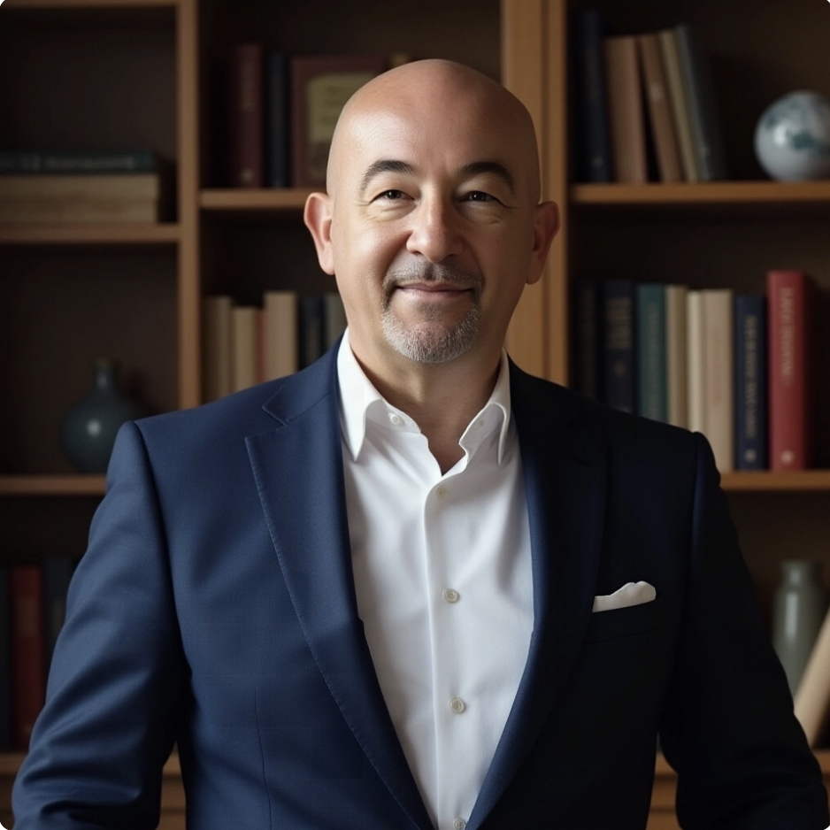 Alessandro Ferrari nel suo studio di comunicazione durante una sessione di lavoro strategico su comunicazione efficace e formazione aziendale.