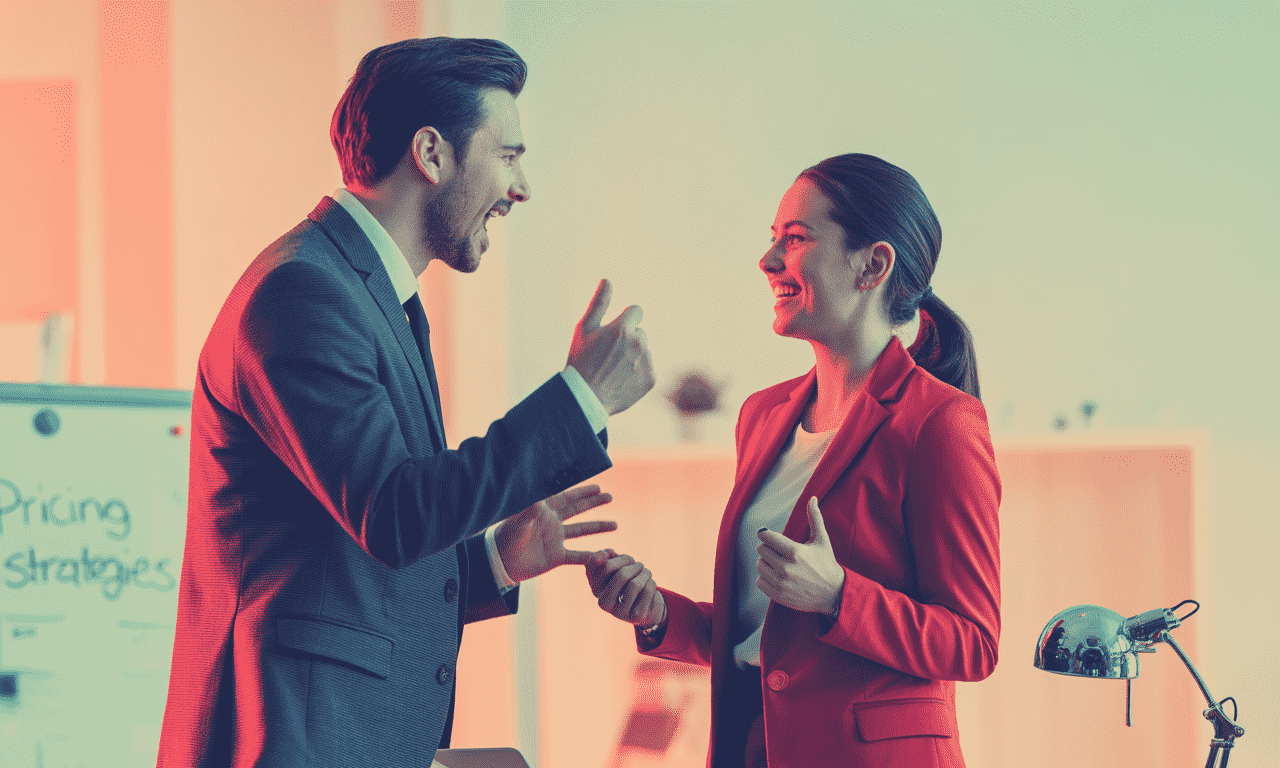 Due colleghi in ufficio comunicano in modo assertivo e collaborativo, simbolo della crescita professionale favorita dal Mentoring PMI di Alessandro Ferrari.