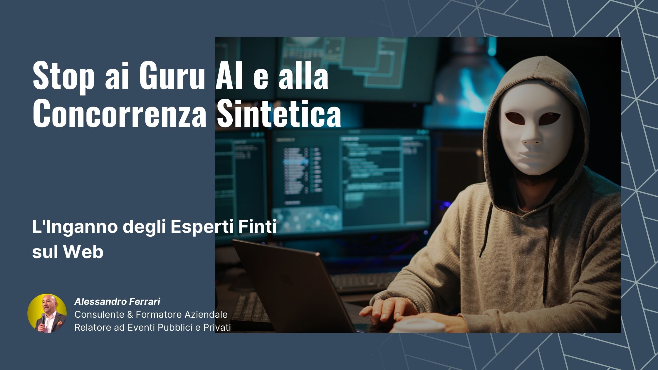 Confronto visivo tra Esperienza Umana reale e Concorrenza Sintetica generata dall'Intelligenza Artificiale nel Web Marketing.
