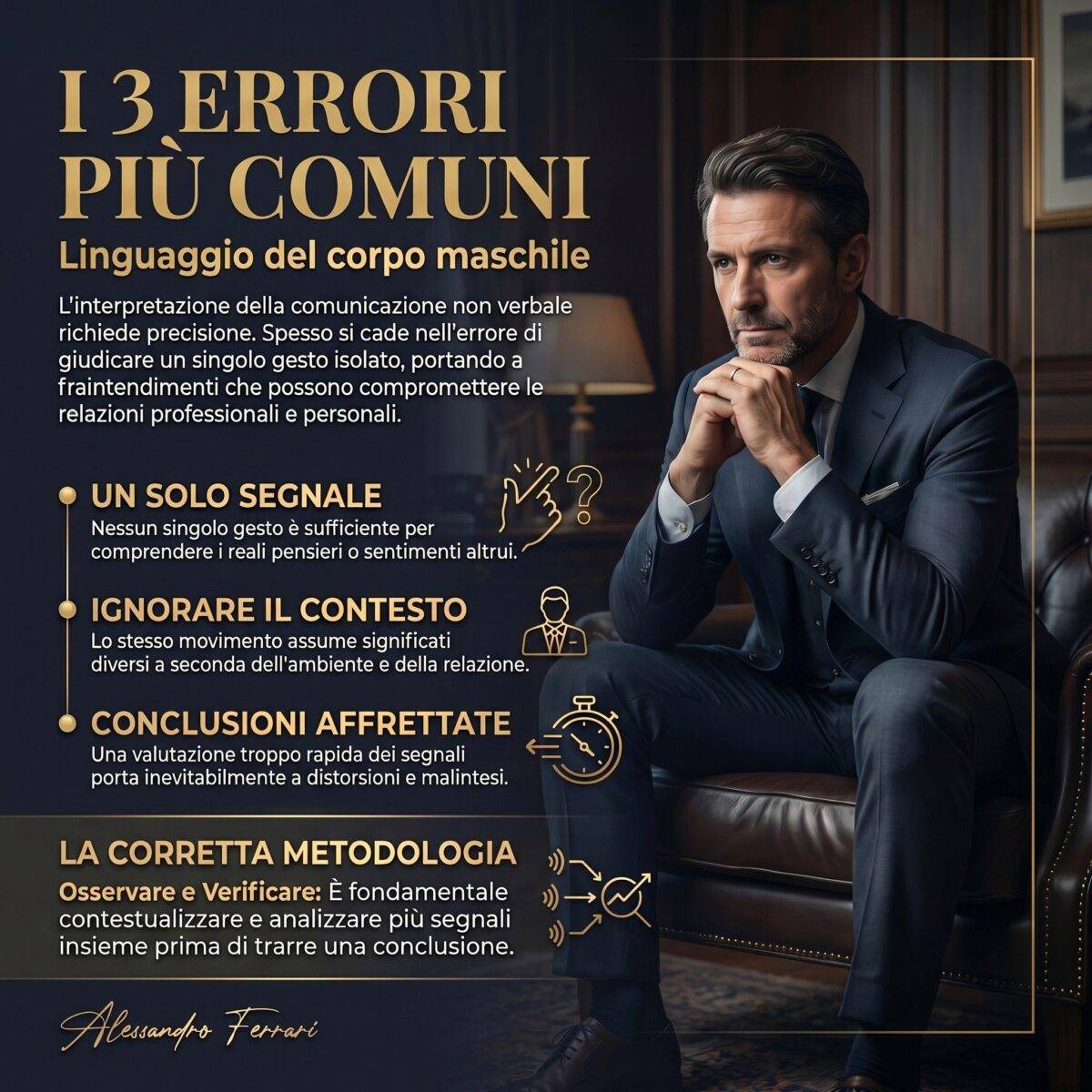 errori interpretazione linguaggio del corpo maschile segnali contesto comunicazione non verbale