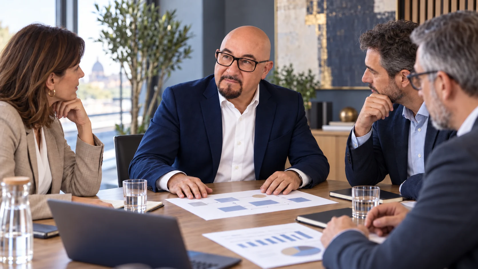 Alessandro Ferrari durante una diagnosi strategica con il management di una PMI