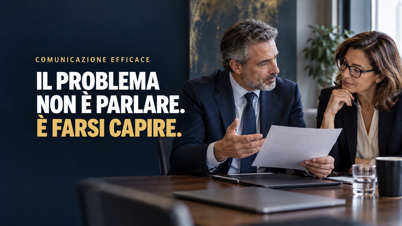 Comunicazione efficace in azienda: due professionisti chiariscono un messaggio